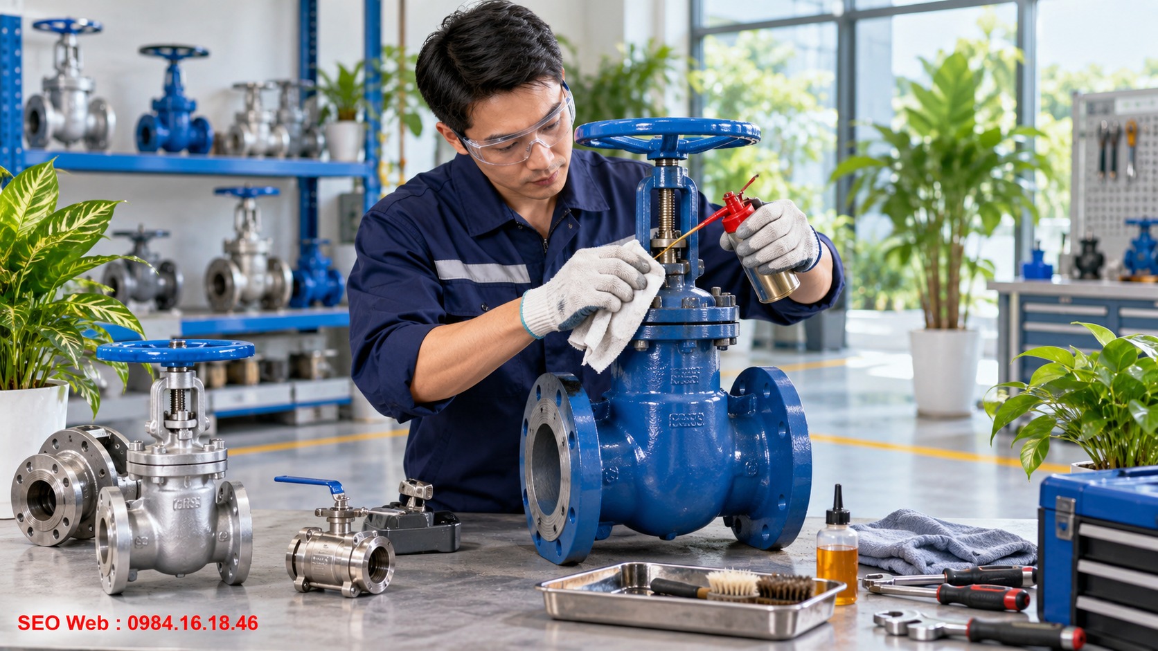 Vệ sinh và bôi trơn van công nghiệp giúp giảm ma sát khi vận hành