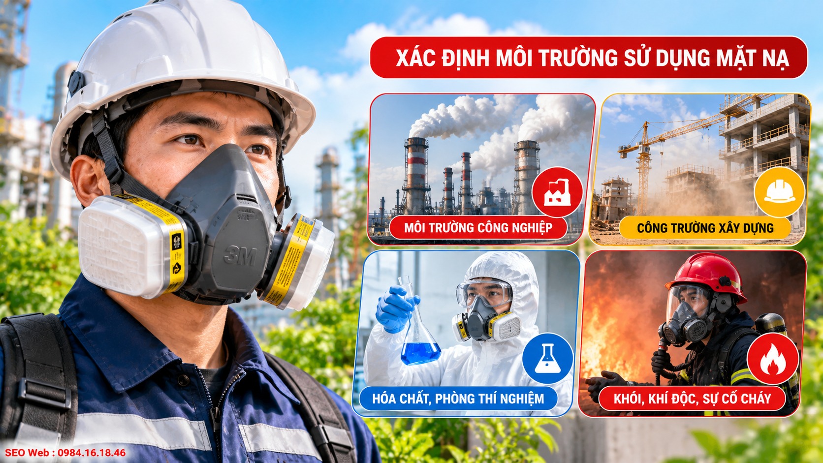 Môi trường làm việc quyết định loại mặt nạ và phin lọc phù hợp