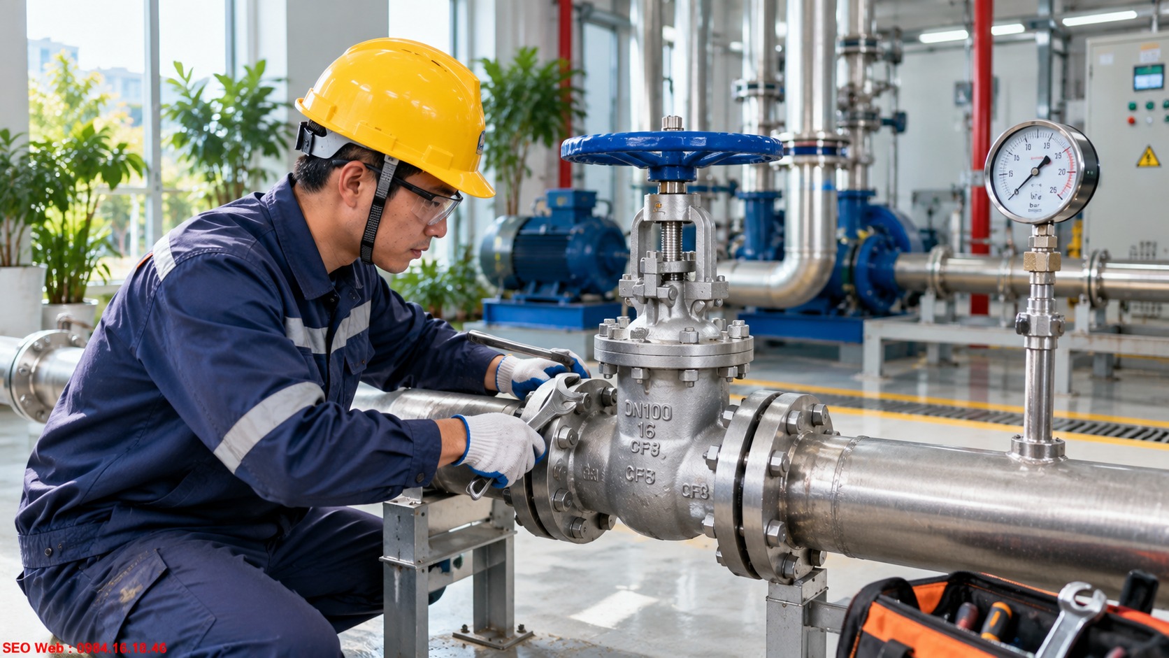 Xử lý van rung lắc bằng kiểm tra mặt bích, bulông và giá đỡ