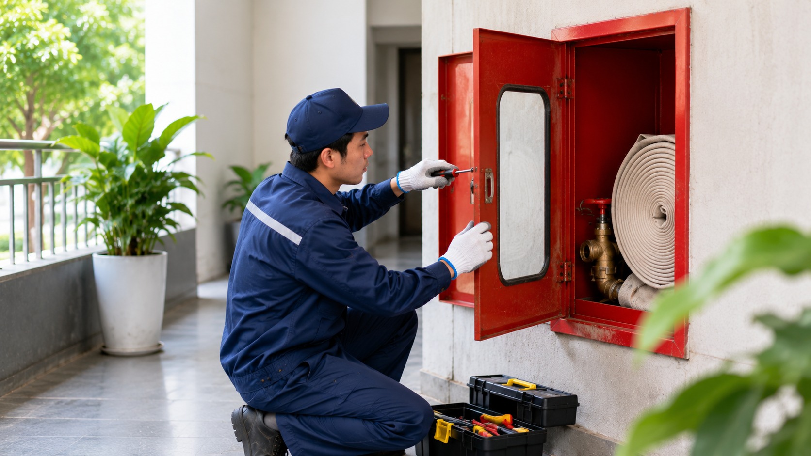 Cửa kính hỗ trợ quan sát nhanh thiết bị bên trong tủ PCCC