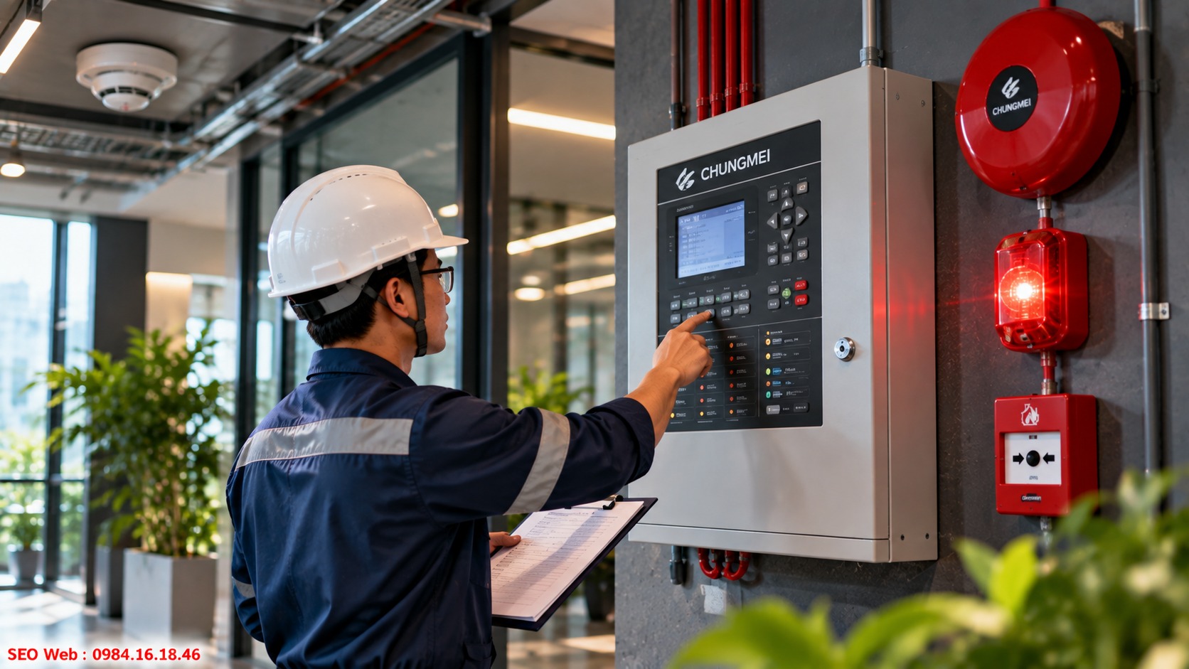 Trung tâm phân tích dữ liệu rồi kích hoạt chuông đèn cảnh báo